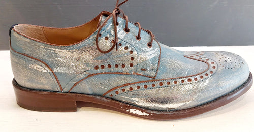 SCARPA CLASSICA DERBY AZZURRA